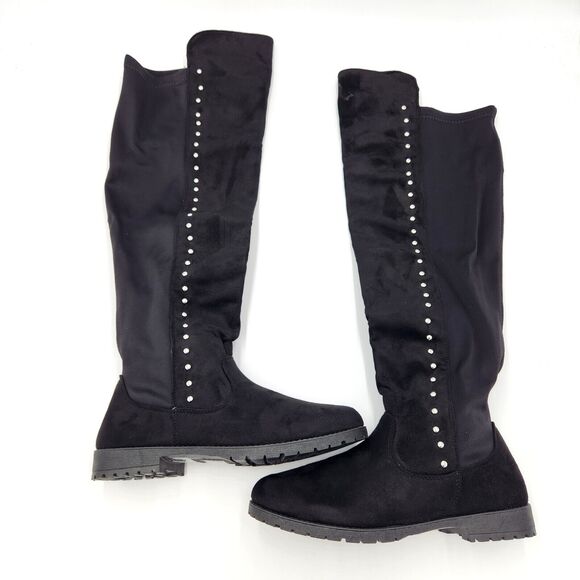 Olivia Miller Women Black Vegan Microsuede Andrea Knee High Boots Size 8 - Picture 1 of 4